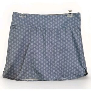 Sherpa Adventure Gear Geometric Athletic Skort Sz L Muted Blue Hiking Zip Pocket